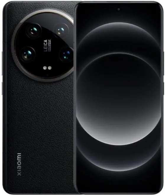 Xiaomi 14 Ultra phone with Leica quad-camera system and black leather finish.